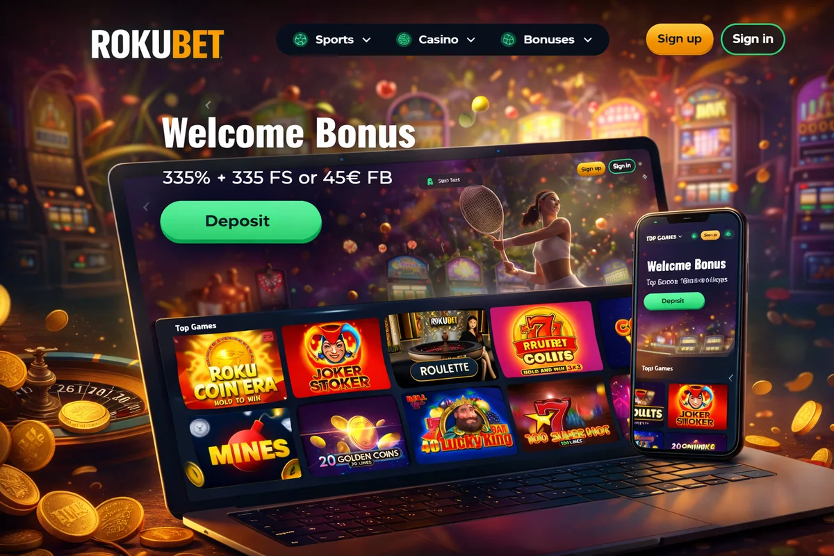 Rokubet ana sayfa görünümü